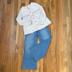 Girls Matilda Jane White Top w/pockets